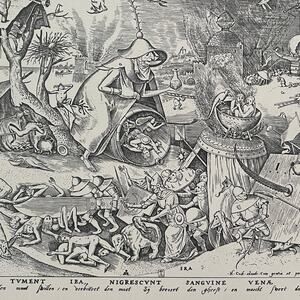 Bruegel, Anger, The Seven Deadly Sins, Engraving, Print, Bookplate~ 241229-WH 70